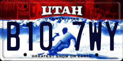 UT license plate B107WY