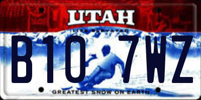 UT license plate B107WZ