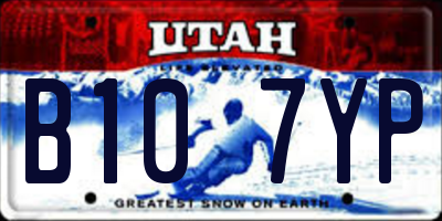 UT license plate B107YP