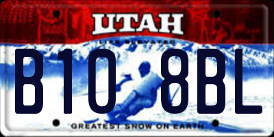 UT license plate B108BL