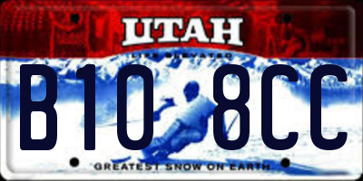 UT license plate B108CC