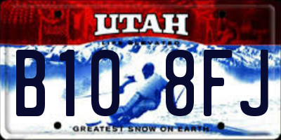 UT license plate B108FJ