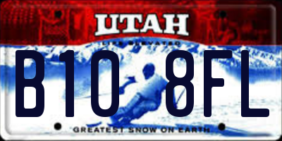 UT license plate B108FL