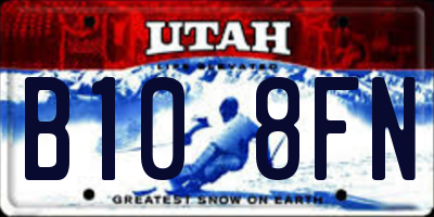 UT license plate B108FN