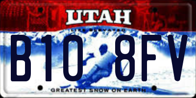 UT license plate B108FV