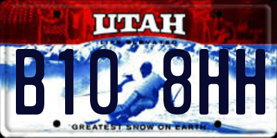 UT license plate B108HH