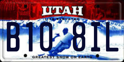 UT license plate B108IL