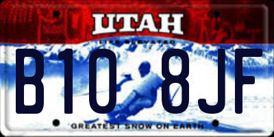 UT license plate B108JF