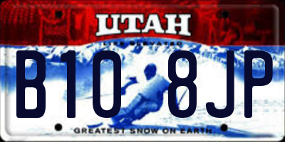 UT license plate B108JP