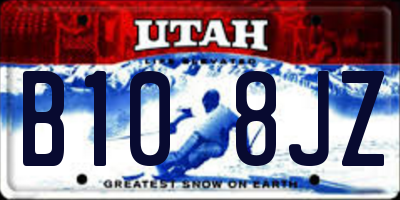 UT license plate B108JZ