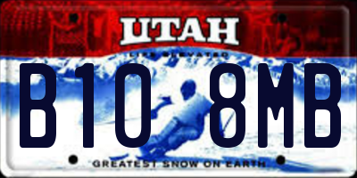 UT license plate B108MB