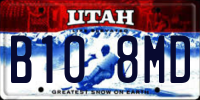 UT license plate B108MD