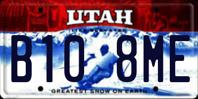 UT license plate B108ME