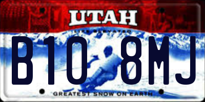 UT license plate B108MJ