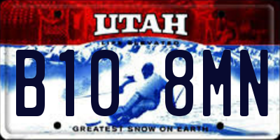 UT license plate B108MN
