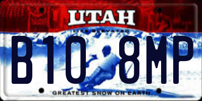 UT license plate B108MP