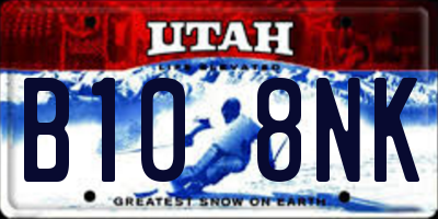 UT license plate B108NK