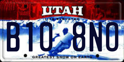 UT license plate B108NO