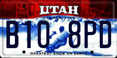 UT license plate B108PD