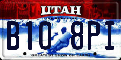 UT license plate B108PI