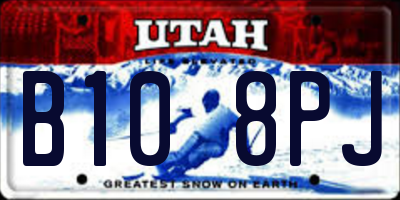 UT license plate B108PJ
