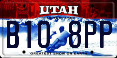 UT license plate B108PP