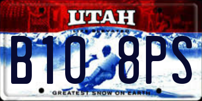 UT license plate B108PS