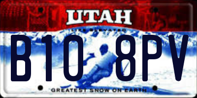 UT license plate B108PV