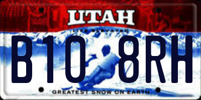 UT license plate B108RH