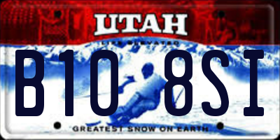 UT license plate B108SI