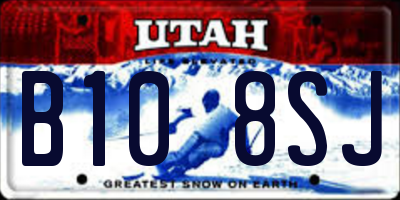 UT license plate B108SJ