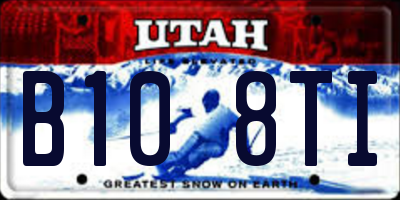 UT license plate B108TI
