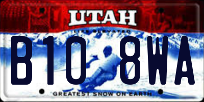 UT license plate B108WA