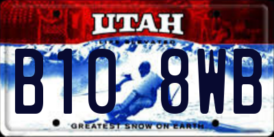 UT license plate B108WB