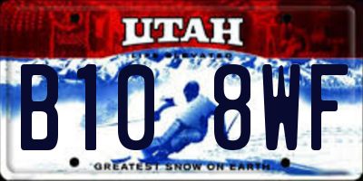 UT license plate B108WF