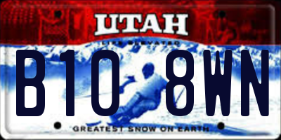 UT license plate B108WN