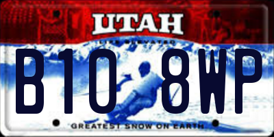 UT license plate B108WP