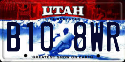 UT license plate B108WR