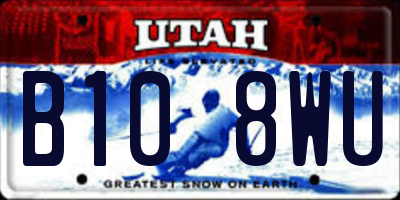 UT license plate B108WU
