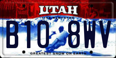 UT license plate B108WV