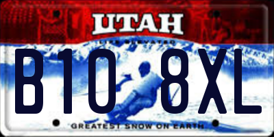 UT license plate B108XL