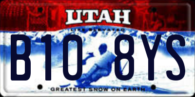 UT license plate B108YS