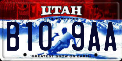 UT license plate B109AA