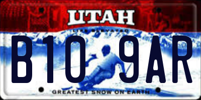 UT license plate B109AR