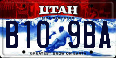 UT license plate B109BA