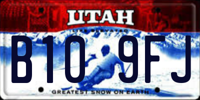 UT license plate B109FJ