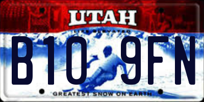 UT license plate B109FN