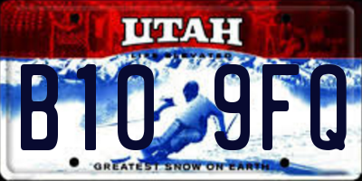 UT license plate B109FQ