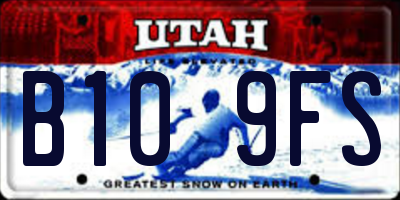 UT license plate B109FS