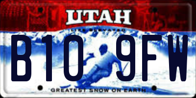 UT license plate B109FW